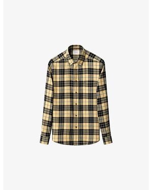 Eton Checked Casual-Fit Cotton-Flannel Shirt - Green