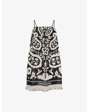 Zimmermann Rhiannon Cotton Towelling Mini Dress - Black