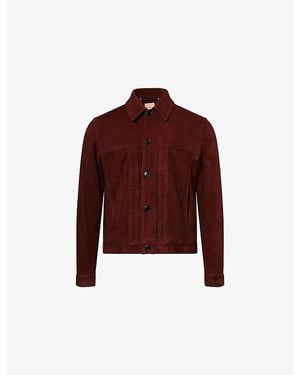 Paul Smith Pleated-Placket Collared Suede Jacket