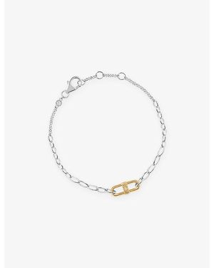 Astley Clarke Astley Clake X Laura Jackson Link 18Ct-Plated 925 Sterling- And Sapphire Bracelet - White