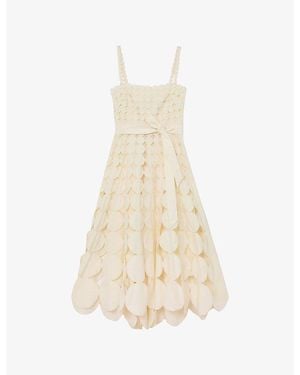 Reiss Gigi Cut-Out Cotton Midi Dress - White