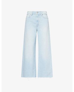 PAIGE Anessa Raw-Hem Wide-Leg Denim Jeans - Blue