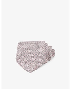 Reiss Emilio Geometric-Print Silk Tie - Multicolour