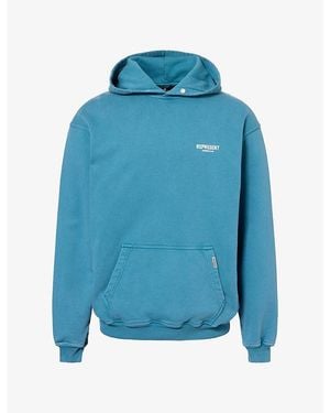 Represent Owners Club Logo-Print Cotton Hoody - Blue