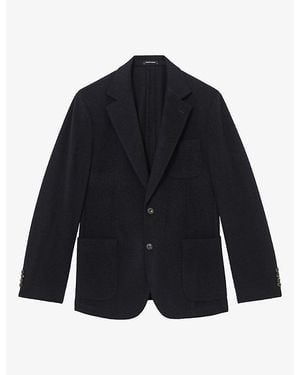 Reiss Collin Single-Breasted Wool-Blend Blazer - Blue