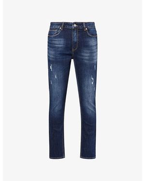 Arne Br/>Distressed Slim-Fit Denim Jeans - Blue
