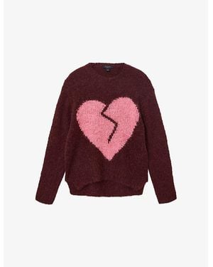 AllSaints Crewneck Wool-Blend Sweater - Red