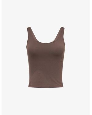 The Couture Club Sculpt Scoop-Neck Jersey Top - Brown