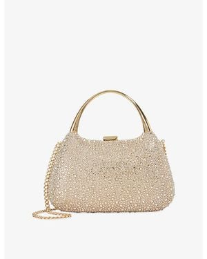 Dune Beamings Diamante-Embellished Clutch Bag - Natural