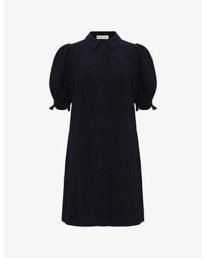 Phase Eight Candice Scallop-Trim Woven Mini Dress - Black