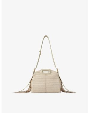 Maje Miss M Mini Raffia Cross-Body Bag - Natural