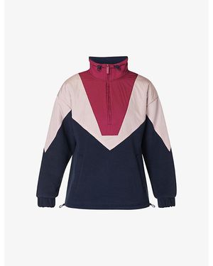 Sweaty Betty Orbit Colour-Block Shell And Fleece Jumper - Blue