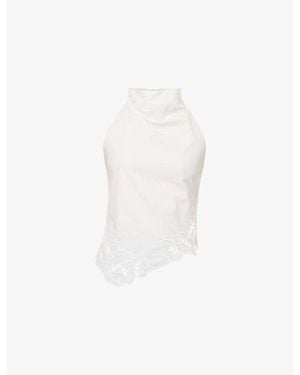 SIR. Klara Halter-Neck Cotton Top - White
