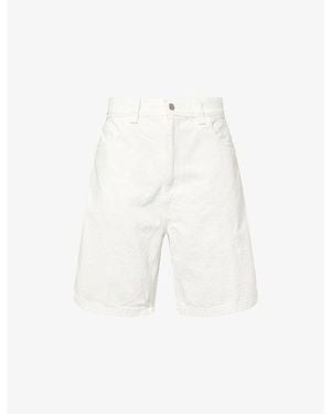 Carhartt Brandon Brand-Patch Denim Shorts - White