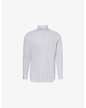 dunhill Spread-Collar Regular-Fit Cotton Shirt - Purple