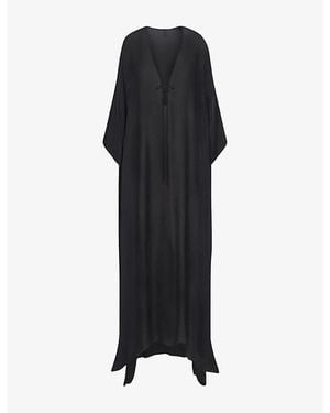Skims Swim Cover-Ups Sheer Long Kaftan - Black