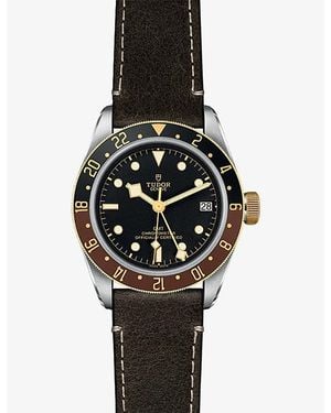 Tudor M79833Mn-0003 Bay Gmt S&G Stainless-Steel, Leather And 18Ct- Automatic Watch - Black