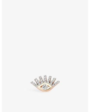 Kismet by Milka Pave Evil Eye 0.10Ct Diamond Stud Earring - White