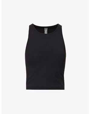 Vuori Mudra Brand-Patch Stretch-Jersey Top - Black