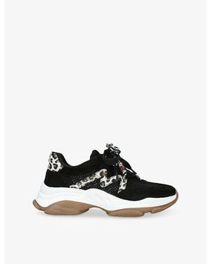 Steve Madden Maxfield Suede And Mesh Sneakers - Black