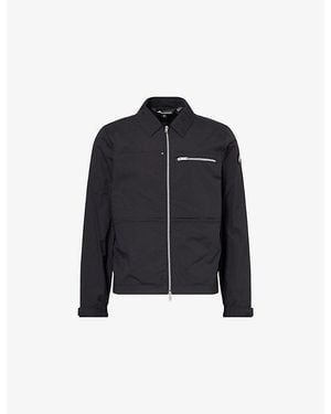 Moose Knuckles Topflight Logo-Patch Shell Shirt Jacket - Black