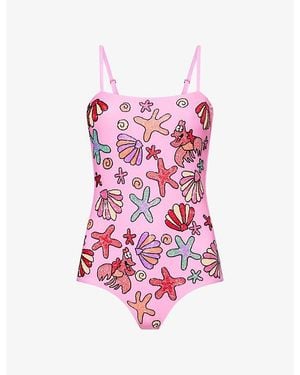 Oceanus Disney X Beaded Swimsuit - Red