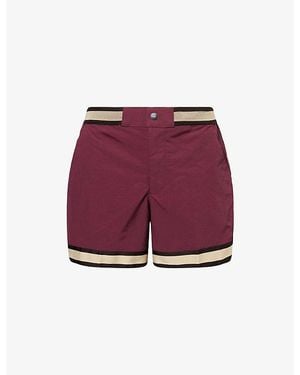 CHE Baller Striped-Trims Swim Shorts - Purple