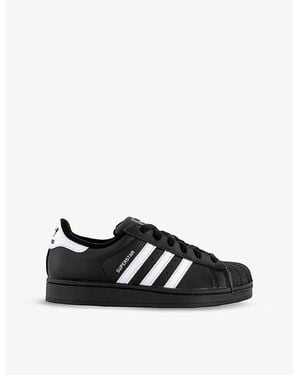 adidas Superstar Ii Pony-Hair Leather Low-Top Trainers - Black
