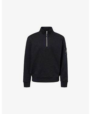 Moose Knuckles Hartsfield Logo-Patch Cotton Sweatshirt - Black