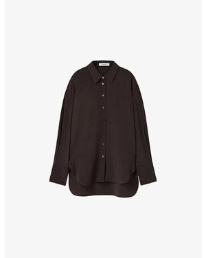 JOSEPH Joe Crepe-De-Chine Silk Blouse - Brown