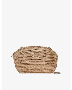 Reiss Fern Raffia Clutch Bag - Brown