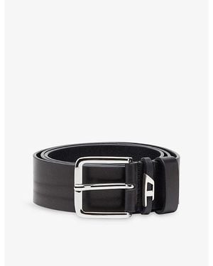 DIESEL D Loop Crinkle Leather Belt - Black