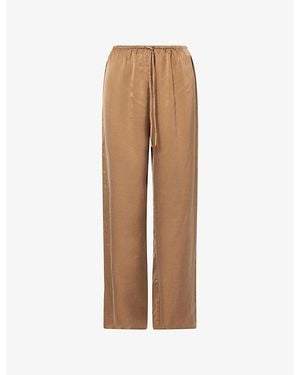 Dissh Percy Wide-Leg Silk Trousers - Brown
