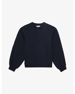 Reiss Charlie Round-Neck Cotton-Blend Sweatshirt - Blue