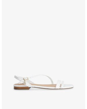 Dune Levon Leather Sandals - White