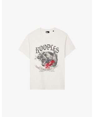 The Kooples Logo-Print Short-Sleeve Cotton T-Shirt - White