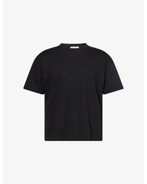 The Row Madoc Crewneck Cotton T-Shirt - Black