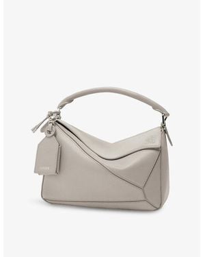 Loewe Puzzle Small Leather Top-Handle Bag - Grey