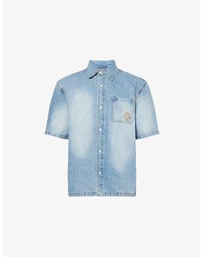 BBCICECREAM Astro Logo-Embroidered Denim Shirt - Blue