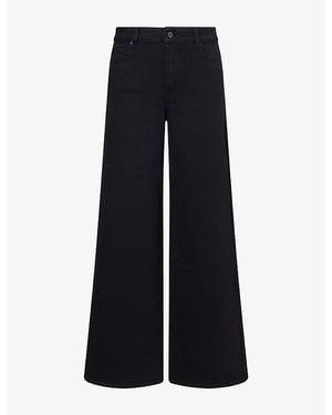 PAIGE Anessa 31In Wide-Leg Denim Jeans - Black