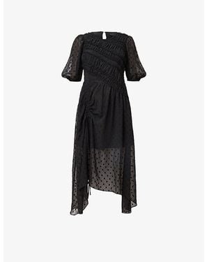AllSaints Serene Woven Midi Dress - Black