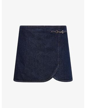 PAIGE Montanna Wrap Denim Skirt - Blue