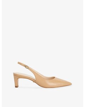 Dune Connection Leather Sling-Back Courts - Natural