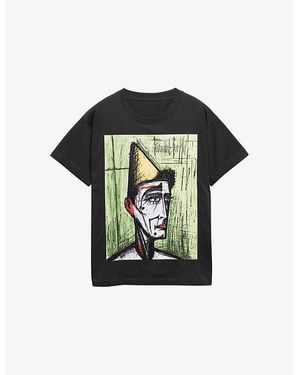 Prada Bernard Buffet Printed Cotton T-Shirt - Black