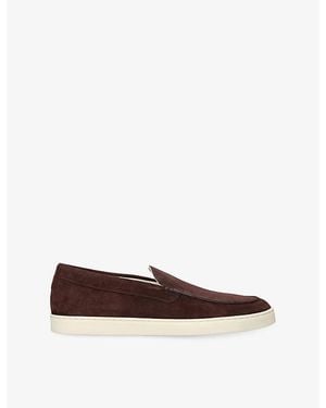 Brunello Cucinelli Chevron Suede Loafers - Brown