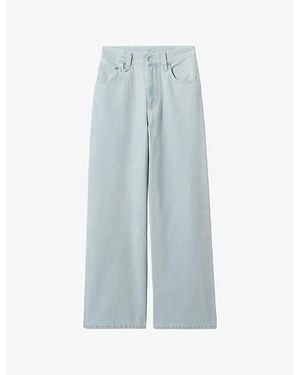 Claudie Pierlot Washed Wide-Leg Denim Jeans - Blue