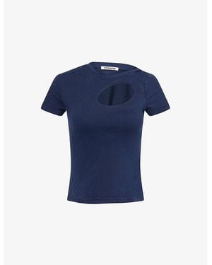 OTTOLINGER Donut Cut-Out Cotton-Jersey T-Shirt - Blue