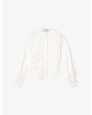 AllSaints Frances Ladder-Trim Cotton Shirt - White