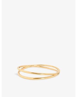 Astrid & Miyu Illusion Twist 18Ct-Plated Brass Bangle - Natural