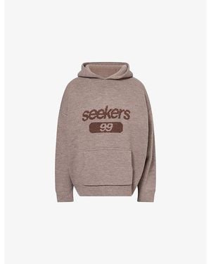 Sisters & Seekers Seekers 99 Relaxed-Fit Knitted Hoodie - Brown